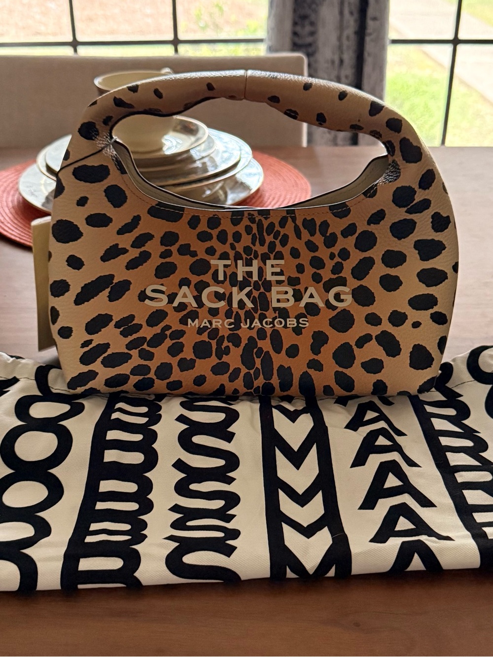 Marc Jacobs Leopard Print Mini Sack Bag in Tan & Black - Picture 12 of 14